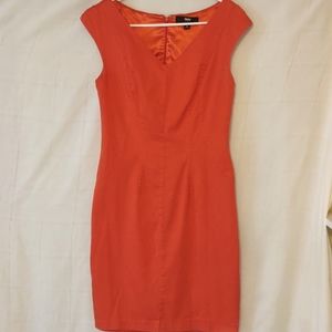Mossimo Warm Orange Midi Dress, Sz 4, NWOT